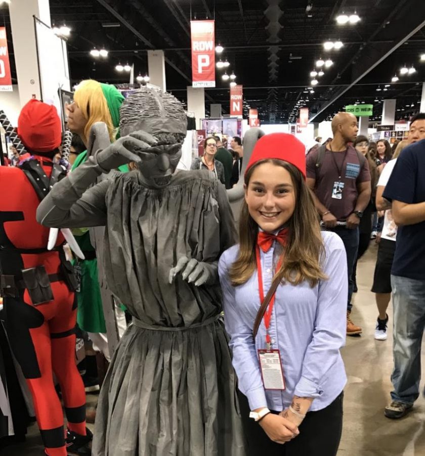 Me at Denver Comic Con geeking out over the real life Weeping Angel (2017)
