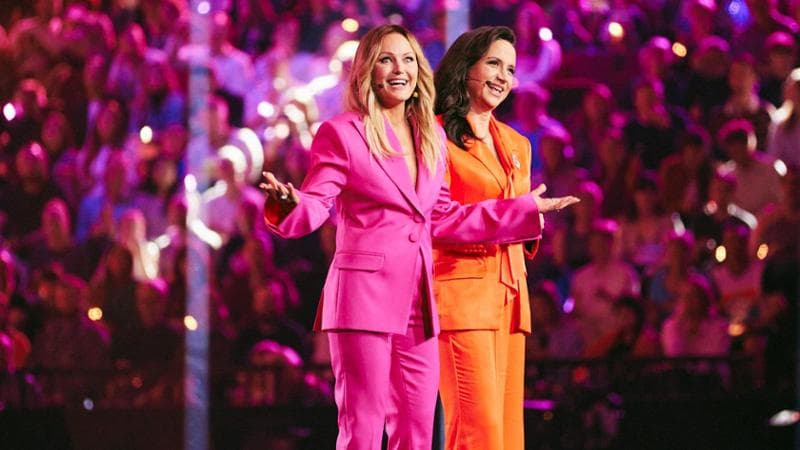 Malin Åkerman and Petra Mede hosting Eurovision 2024