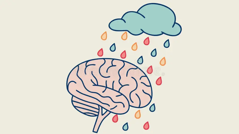 Brain rain illustration
